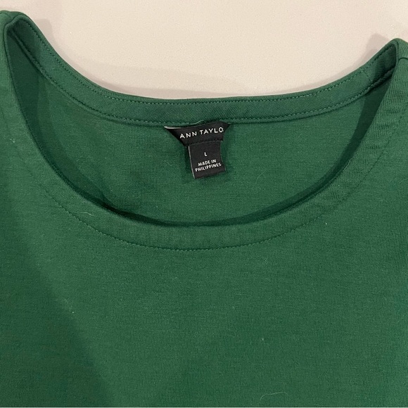 Ann Taylor Hunter Green Sweatshirt Sweater with Floral Ties Size Large - Picture 5 of 7